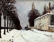 Alfred Sisley Snow on the Road,Louveciennes oil painting reproduction